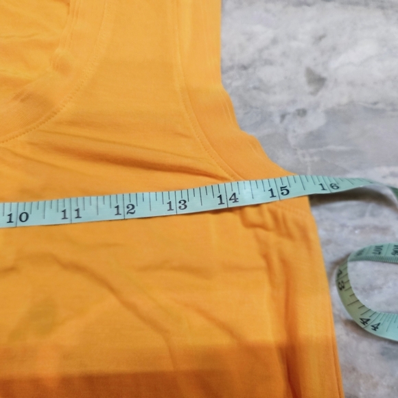 NWT Grace Elements Yellow Ruffle Tunic Top L Sleeveless Asymmetrical Hem - Picture 6 of 9